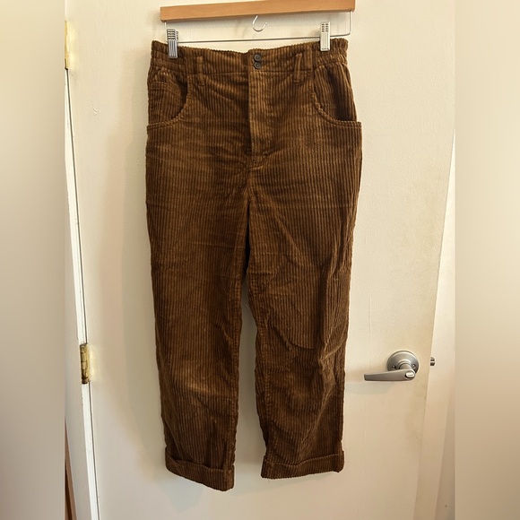 Zara Woman Brown Corduroy Trousers - Picture 3 of 5